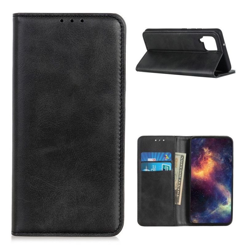 Kožené Pouzdro Folio Samsung Galaxy A12 Štípaná Kůže