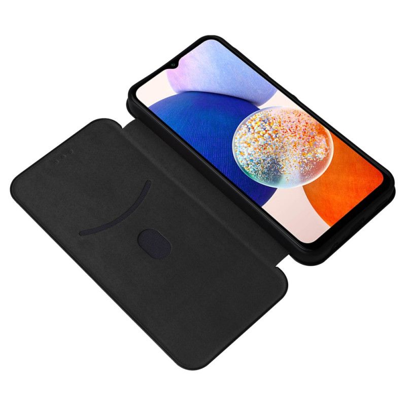Kožené Pouzdro Folio Samsung Galaxy A15 Klasické Uhlíkové Vlákno