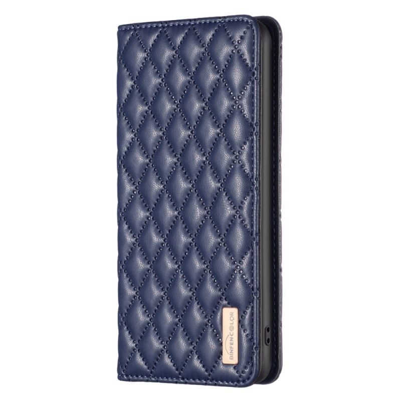 Kožené Pouzdro Folio Samsung Galaxy A15 Prošívaná Binfen Barva