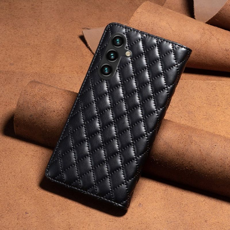 Kožené Pouzdro Folio Samsung Galaxy A15 Prošívaná Binfen Barva