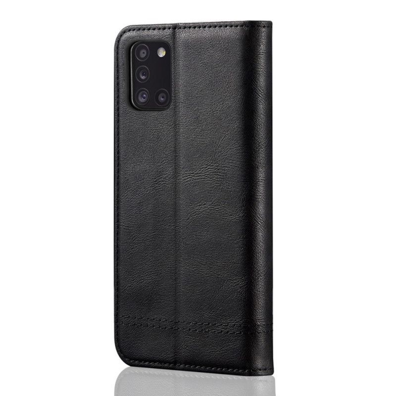 Kožené Pouzdro Folio Samsung Galaxy A31 Prošívání S Koženým Efektem