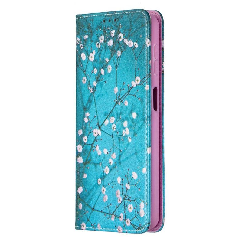 Kožené Pouzdro Folio Samsung Galaxy A32 5g Kvetoucí Větve