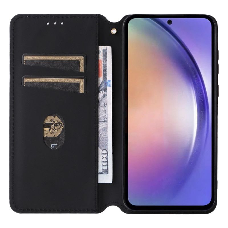 Kožené Pouzdro Folio Samsung Galaxy A55 5g 3d Diamanty