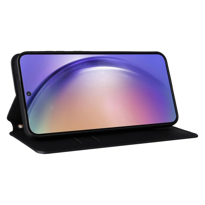 Kožené Pouzdro Folio Samsung Galaxy A55 5g 3d Diamanty