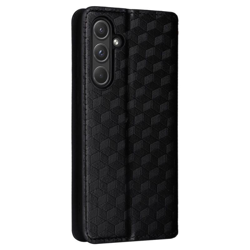Kožené Pouzdro Folio Samsung Galaxy A55 5g 3d Diamanty