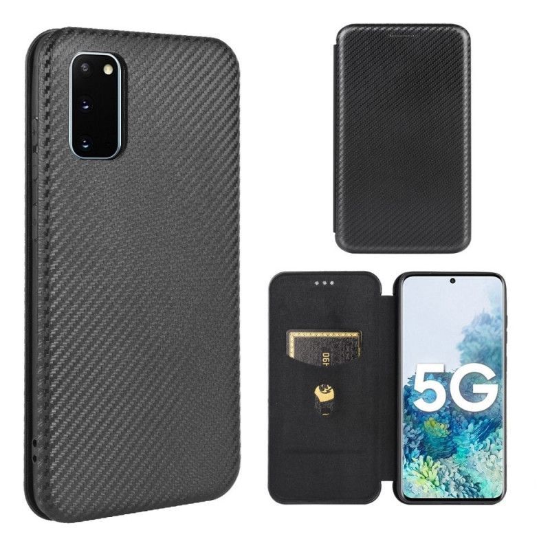 Kožené Pouzdro Folio Samsung Galaxy S20 Fe Uhlíkové Vlákno
