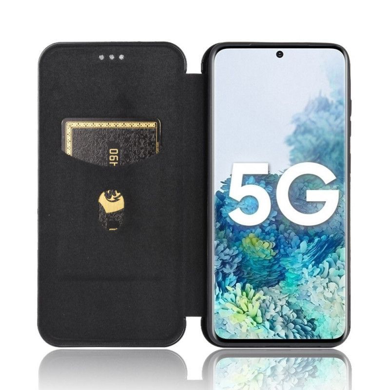 Kožené Pouzdro Folio Samsung Galaxy S20 Fe Uhlíkové Vlákno
