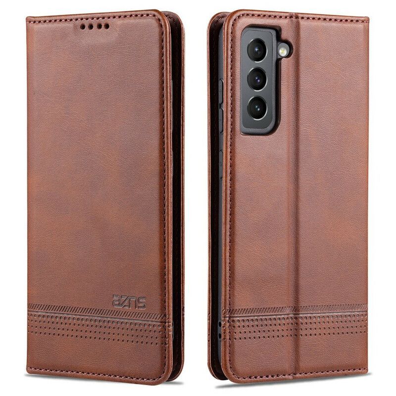 Kožené Pouzdro Folio Samsung Galaxy S21 Fe Styl Kůže Azns