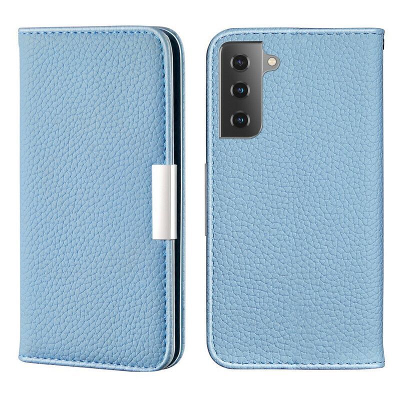 Kožené Pouzdro Folio Samsung Galaxy S21 Fe Ultra Elegantní Umělá Kůže Z Liči