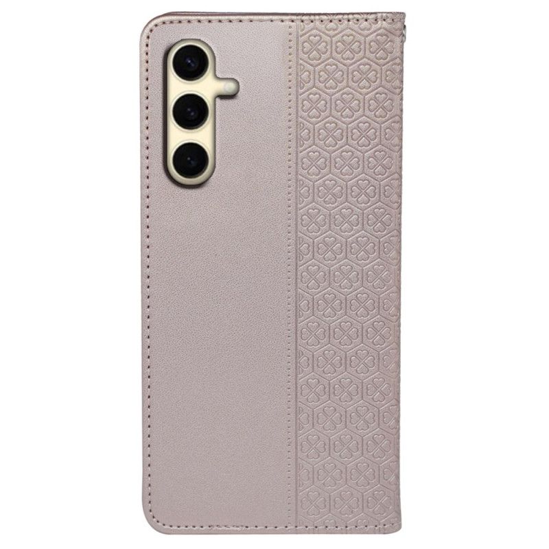 Kožené Pouzdro Folio Samsung Galaxy S24 Fe Čtyřlístek
