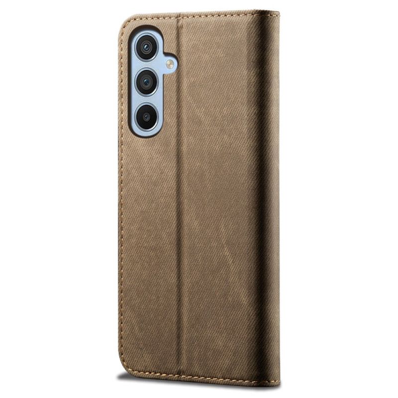Kožené Pouzdro Folio Samsung Galaxy S24 Fe Džínová Tkanina