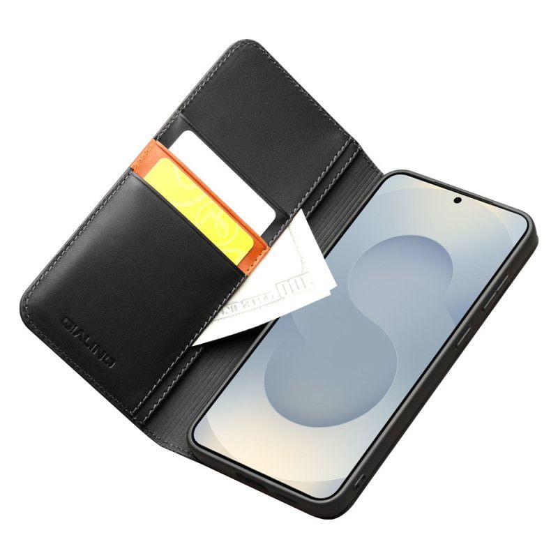 Kožené Pouzdro Folio Samsung Galaxy S25 5g Edge Prestižní Peněženka Qialino