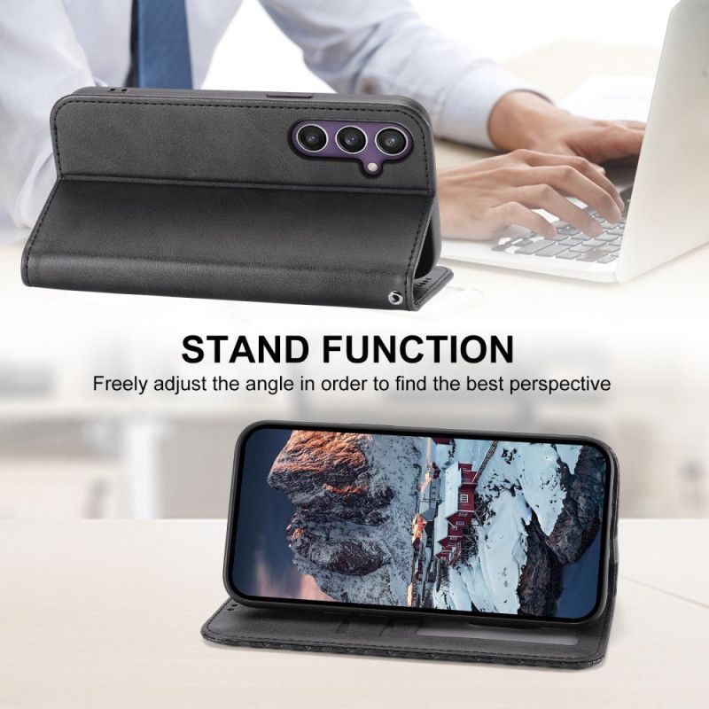 Kožené Pouzdro Folio Samsung Galaxy S25 5g Textura Telecí Kůže