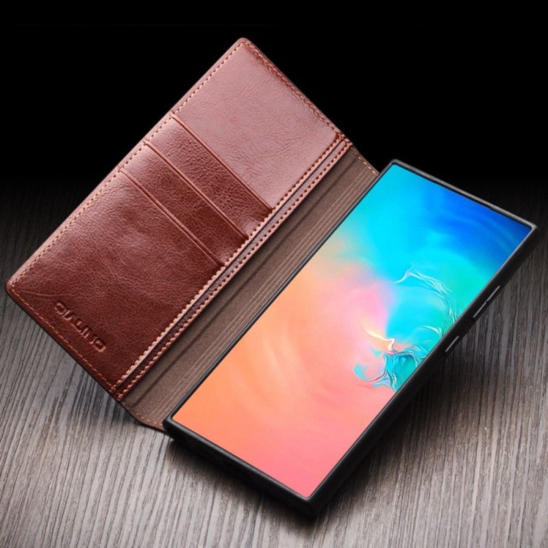 Kožené Pouzdro Folio Samsung Galaxy S25 Ultra 5g Kůže Qialino