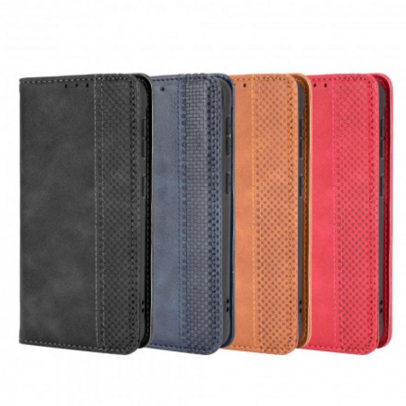 Kožené Pouzdro Folio Samsung Galaxy Xcover 5 Stylizovaný Vintage Kožený Efekt