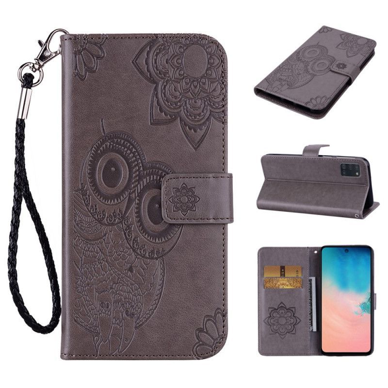 Kožené Pouzdro Na Samsung Galaxy A31 Mandala Sova A Šňůrka Na Krk