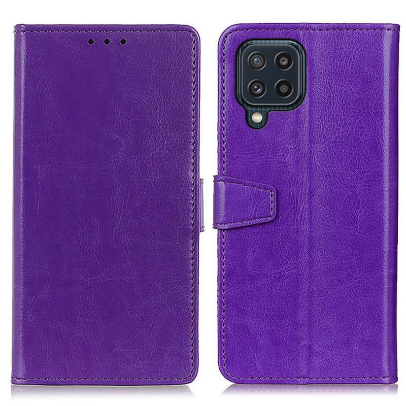 Kožené Pouzdro Na Samsung Galaxy M32 Jednoduchý Lesklý Kožený Efekt