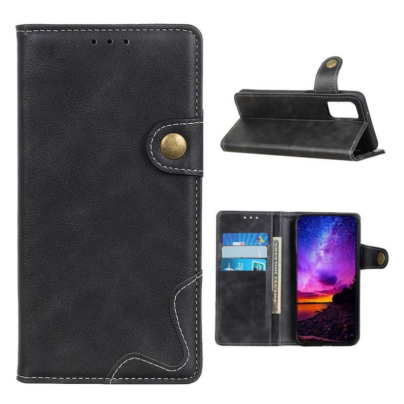 Kožené Pouzdro Na Samsung Galaxy M51 Umělecký Knoflík A Prošívání