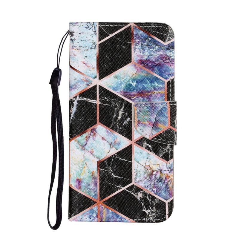 Kožené Pouzdro Na Samsung Galaxy S22 Ultra 5G Geometrický Mramor
