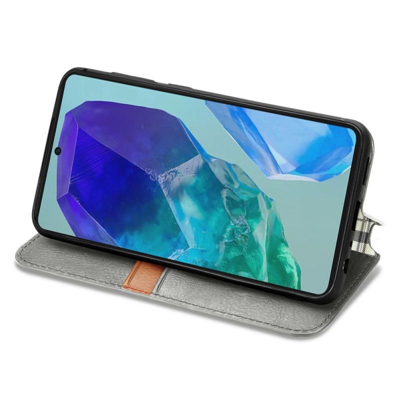 Kožené Pouzdro Samsung Galaxy A16 5g Vintage Frieze Suede Efekt