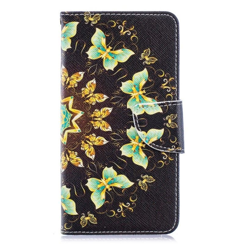 Kožené Pouzdro Samsung Galaxy A40 Motýlí Mandala