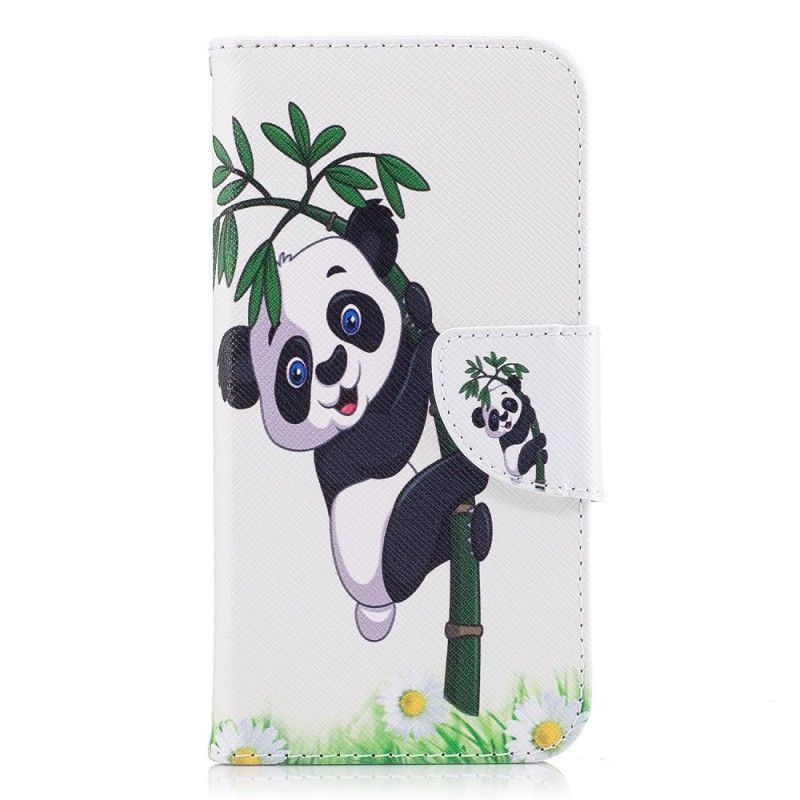 Kožené Pouzdro Samsung Galaxy J3 2017 Panda Na Bambusu
