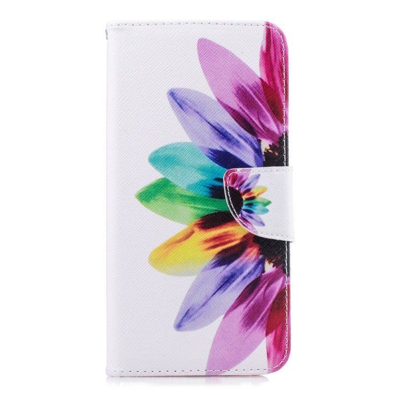 Kožené Pouzdro Samsung Galaxy J6 Plus Akvarelová Květina