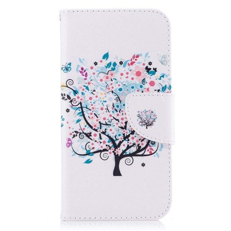 Kožené Pouzdro Samsung Galaxy J7 2017 Rozkvetlý Strom