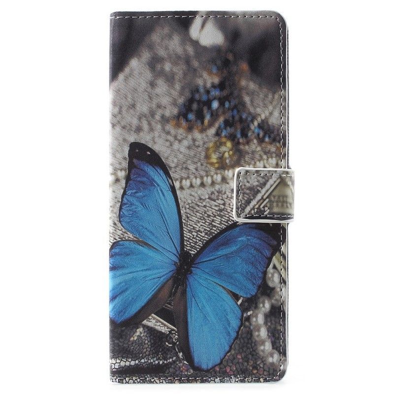 Kožené Pouzdro Samsung Galaxy Note 9 Modrý Motýl
