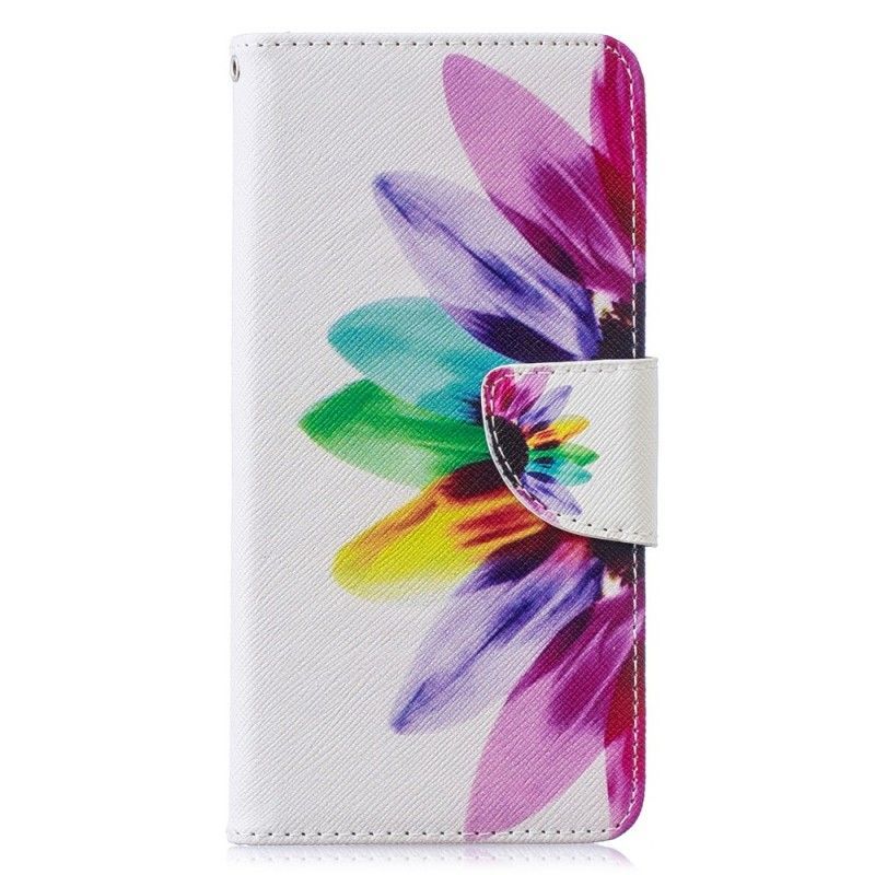 Kožené Pouzdro Samsung Galaxy S10 Akvarelová Květina