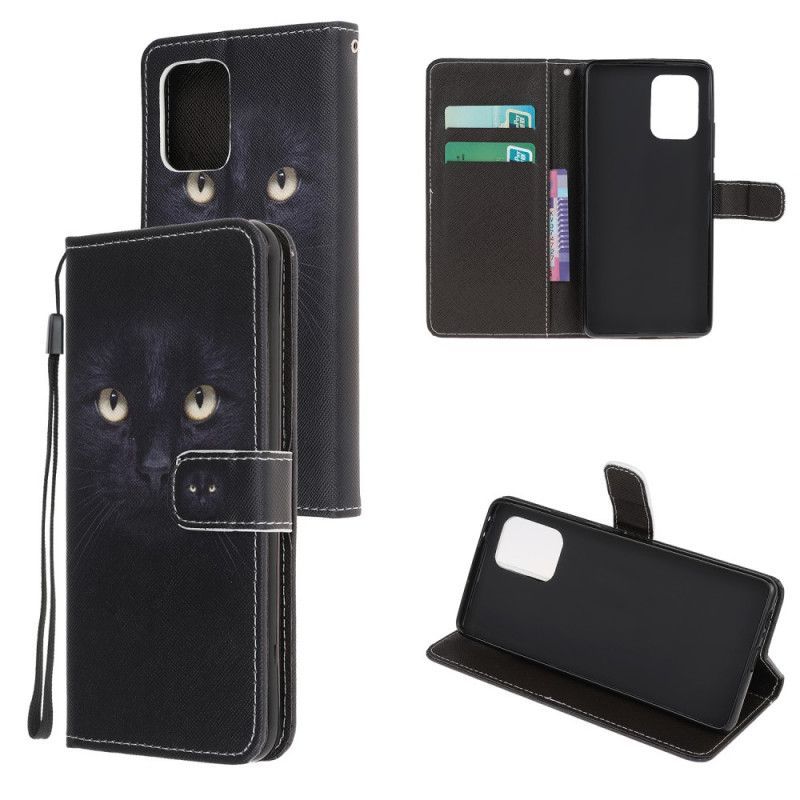 Kožené Pouzdro Samsung Galaxy S10 Lite Černá Tanga Kočičí Oči
