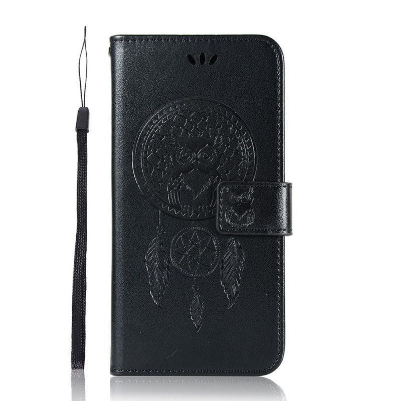 Kožené Pouzdro Samsung Galaxy S10 Lite Lapač Snů S Koženým Efektem Sovy