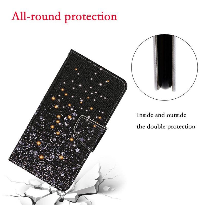 Kožené Pouzdro Samsung Galaxy S20 Ultra Hvězdy A Flitry Se Šňůrkou