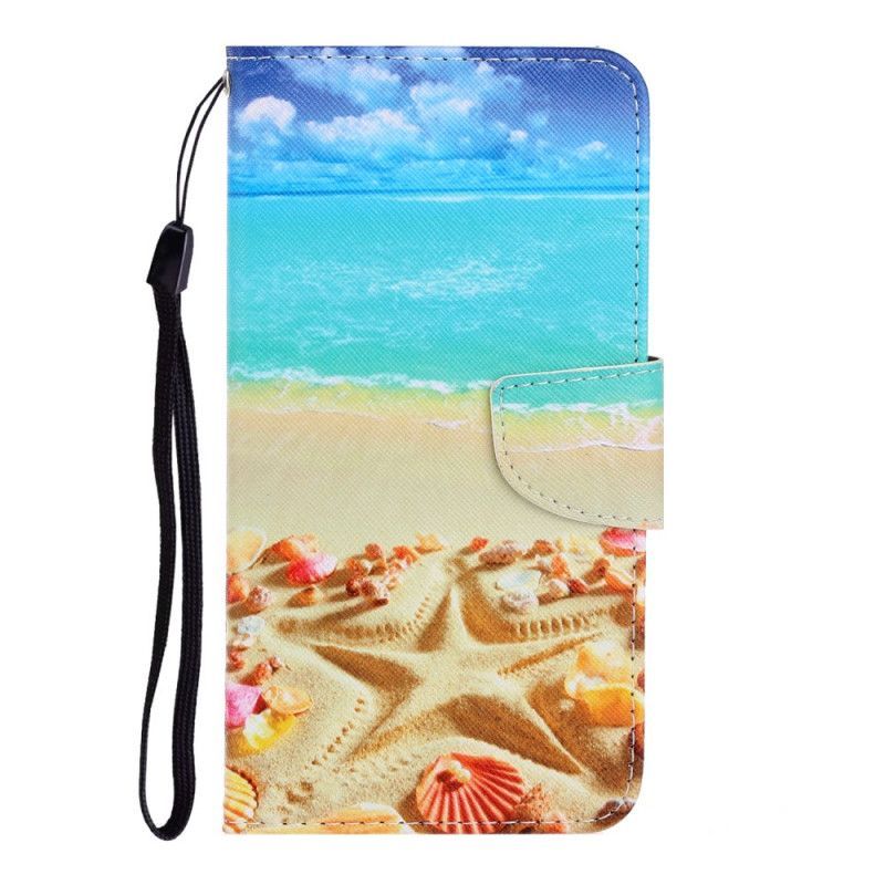 Kožené Pouzdro Samsung Galaxy S20 Ultra Pláž S Popruhy