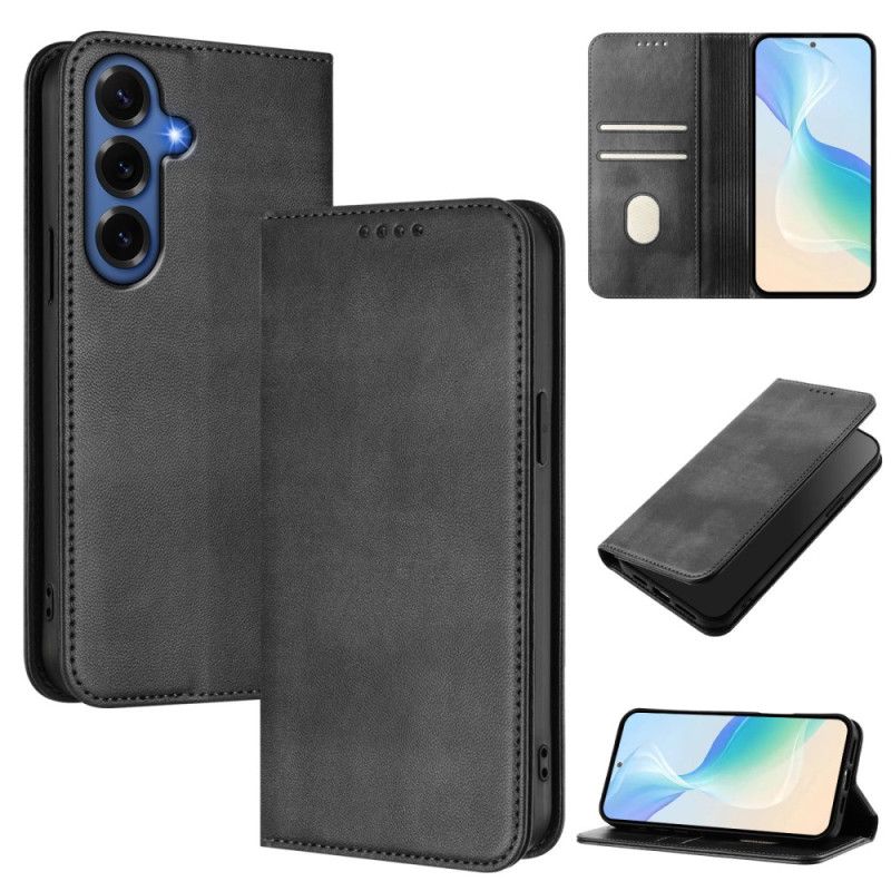 Kožené Pouzdro Samsung Galaxy S26 Plus Kryty Na Mobil Texturovaná Rfid Ochrana Retro