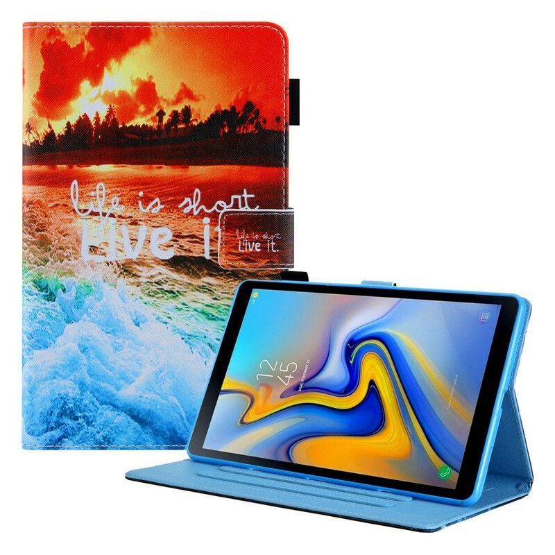 Kožené Pouzdro Samsung Galaxy Tab A7 Lite Život Je Krátký Západ Slunce