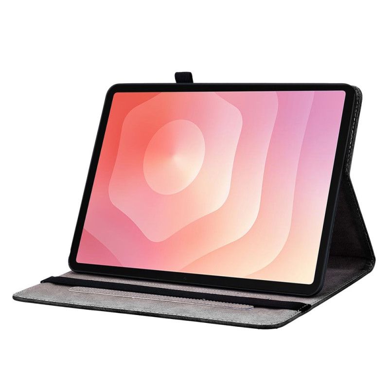 Kožené Pouzdro Samsung Galaxy Tab S11 Kryty Na Mobil Fialová Pivoňka