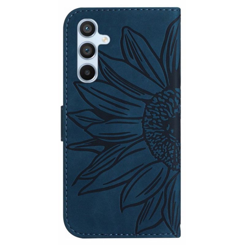 Kožený Kryt Na Samsung Galaxy A15 Slunečnice S Ramenním Popruhem