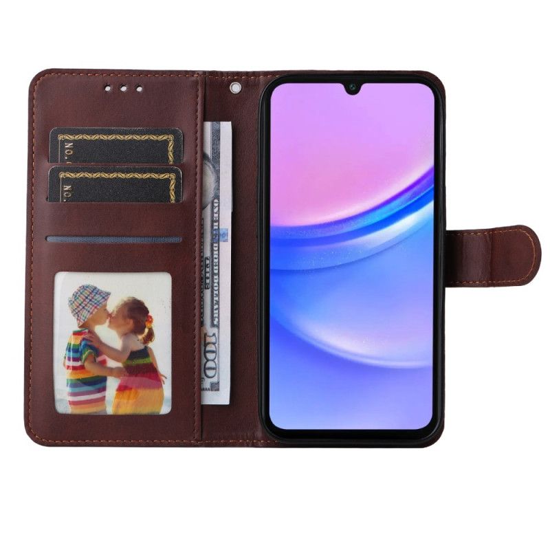 Kožený Kryt Na Samsung Galaxy A16 5g Klasika S Popruhem