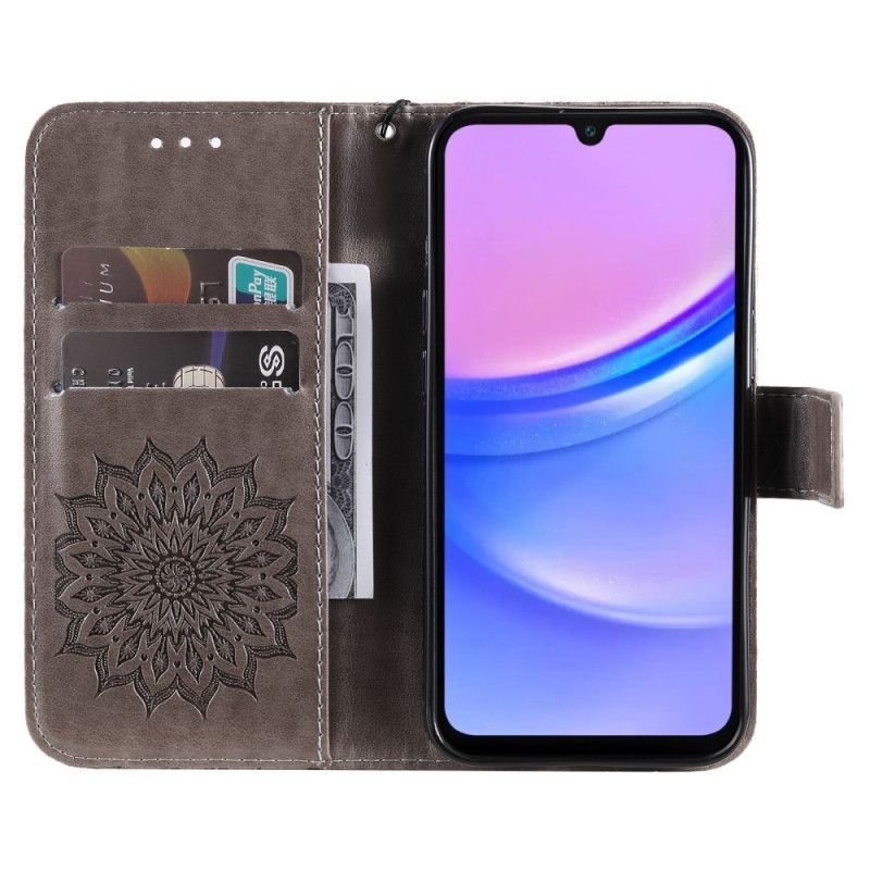 Kožený Kryt Na Samsung Galaxy A16 5g Slunečnicový Vzor