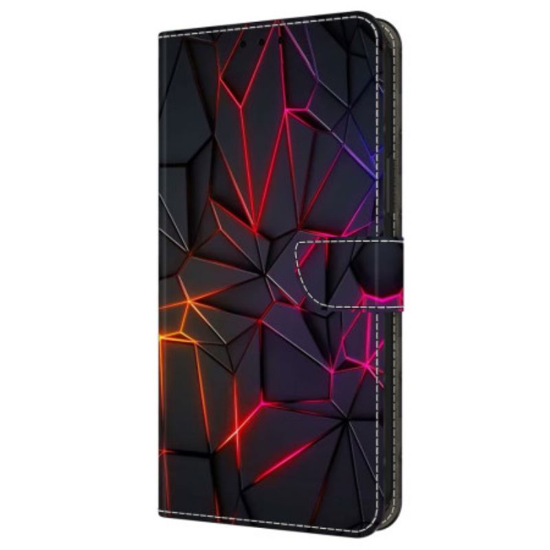 Kožený Kryt Na Samsung Galaxy A16 5g Vzorek Červených Prasklin