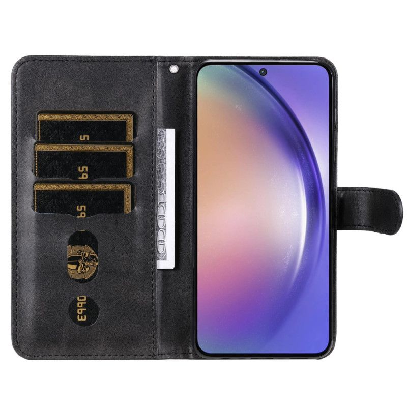 Kožený Kryt Na Samsung Galaxy A55 5g Přední Peněženka Na Mince