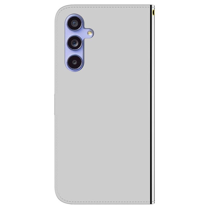 Kožený Kryt Na Samsung Galaxy A55 5g Zrcadlový Efekt A Popruh