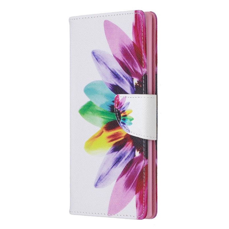 Kožený Kryt Na Samsung Galaxy Note 10 Plus Akvarelová Květina