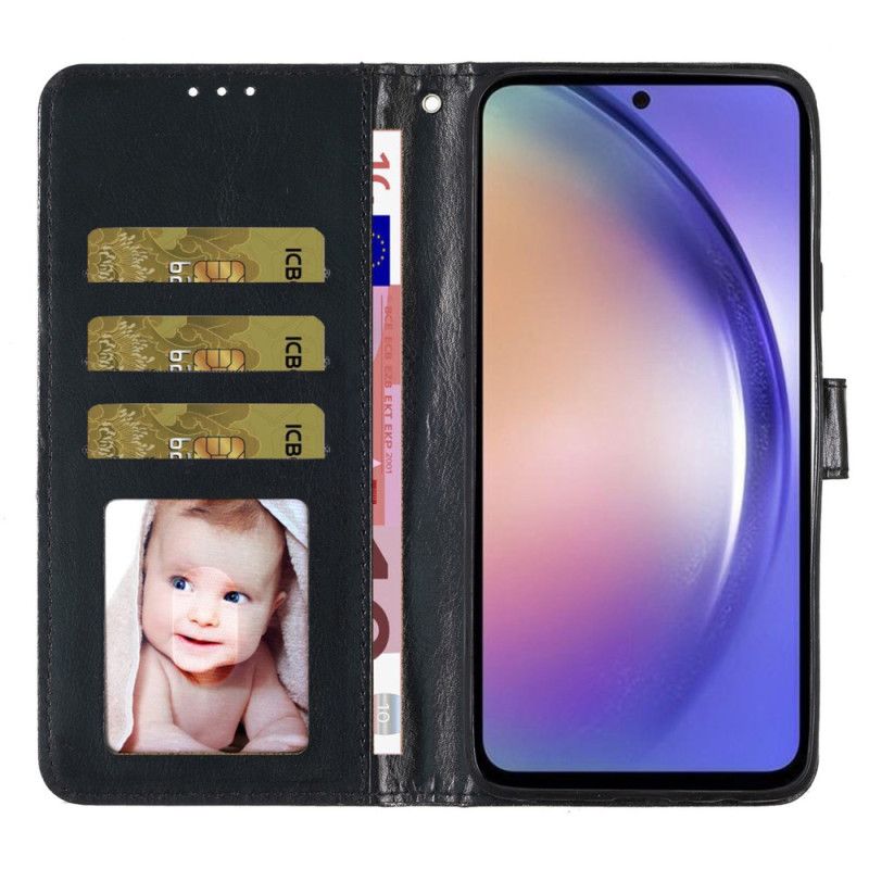 Kožený Kryt Na Samsung Galaxy S24 5g S Třpytem