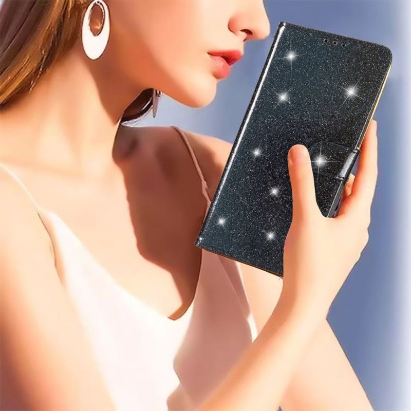 Kožený Kryt Na Samsung Galaxy S24 5g S Třpytem