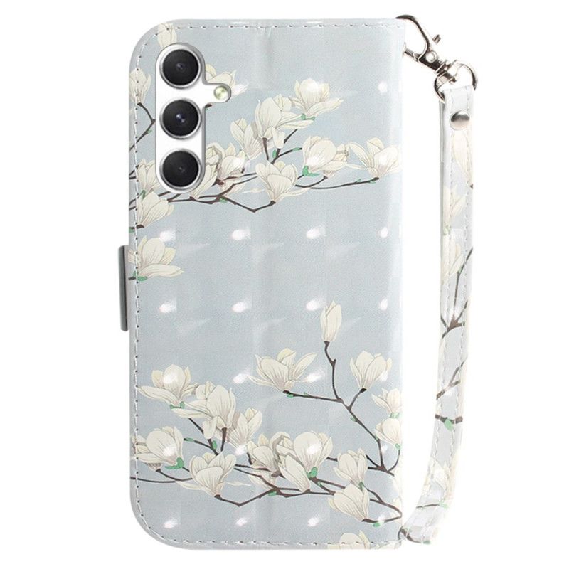 Kožený Kryt Na Samsung Galaxy S24 Plus 5g Lanière Magnolias