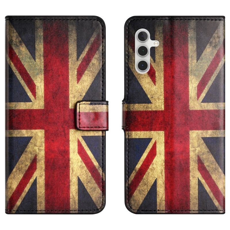 Kožený Kryt Na Samsung Galaxy S24 Plus 5g Vintage Anglická Vlajka