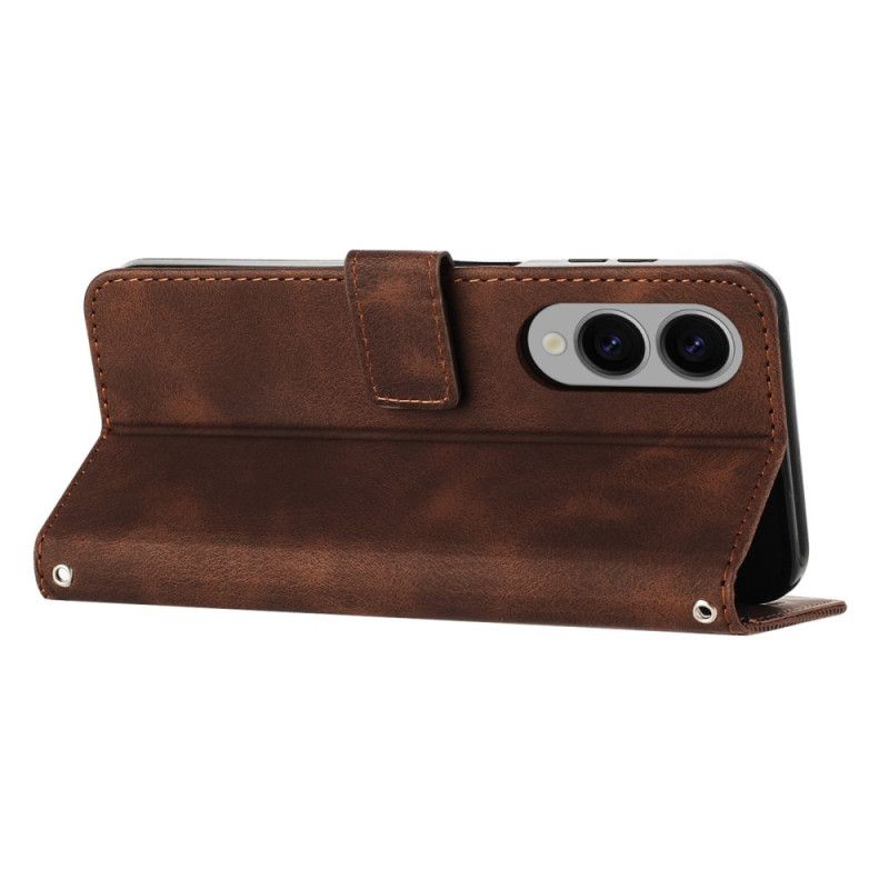 Kožený Kryt Na Samsung Galaxy S25 5g Edge Geometrický Design