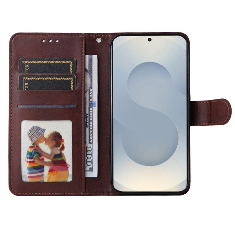 Kožený Kryt Na Samsung Galaxy S25 5g Edge Textura Telecí Kůže